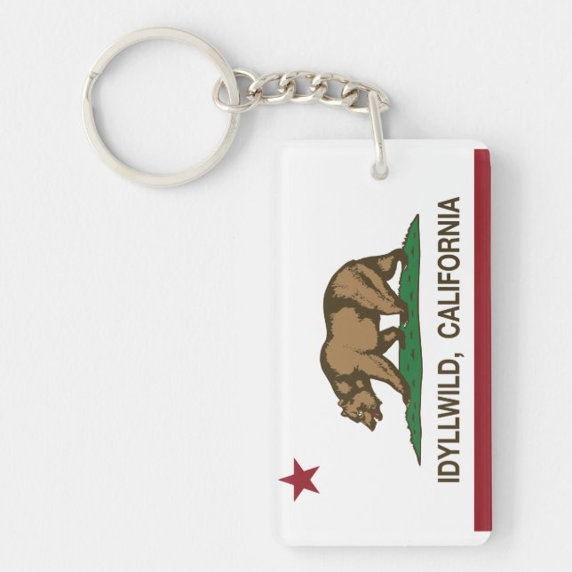 Porte-clefs Drapeau Idyllwild de République de la Californie (Devant)