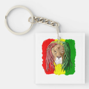Porte-clefs Drapeau jamaïcain de reggae de lion de Rasta