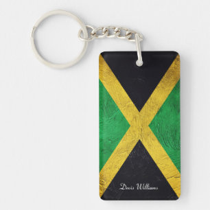 Porte-clefs Drapeau jamaïcain Nom personnalisé