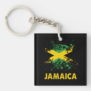 Porte-clefs Drapeau jamaïcain Retro