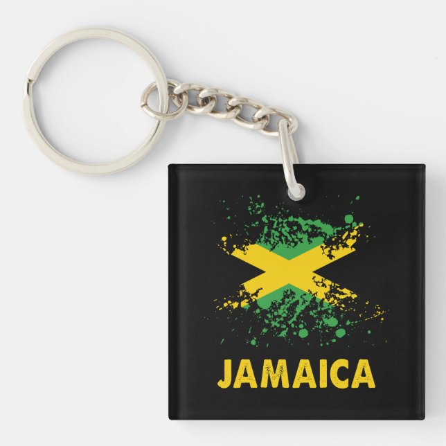 Porte-clefs Drapeau jamaïcain Retro (Devant)
