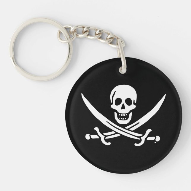 Porte-clefs Drapeau Jolly roger de pirate (Devant)
