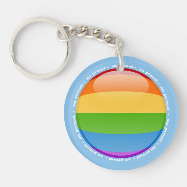Porte-clefs Drapeau lesbien gai de bulle de fierté (Devant)