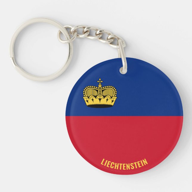 Porte-clefs Drapeau Liechtenstein Patriotique de charme (Devant)