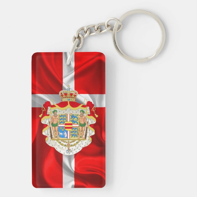 Porte-clefs Drapeau-Manteau danois des bras (Dos)