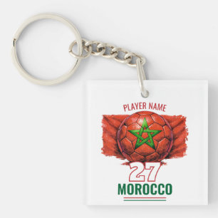 Porte-clefs Drapeau National de Football du Maroc Patrimoine F