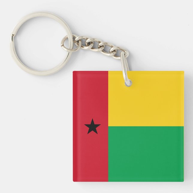 Porte-clefs Drapeau national de Guinée-Bissau (Devant)