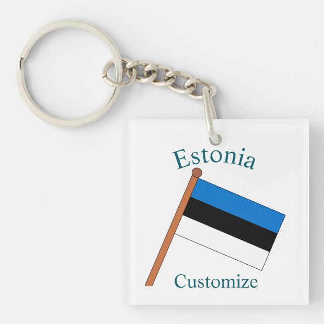 Porte-clefs Drapeau national de l'Estonie Thunder_Cove (Devant)