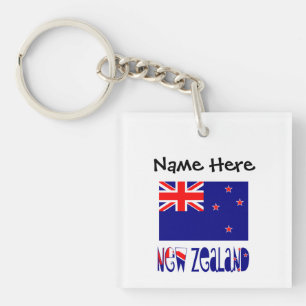 Porte-clefs Drapeau Néo-Zélandais Néo-Zélandais Personnalisé N