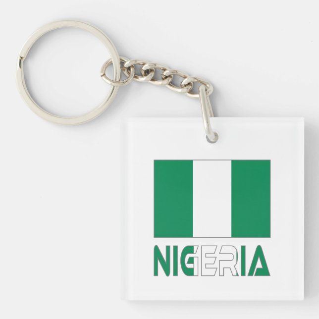 Porte-clefs Drapeau nigérian et Nigeria (Devant)