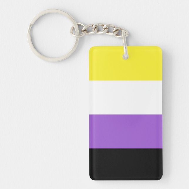 Porte-clefs Drapeau Non Binaire (Devant)