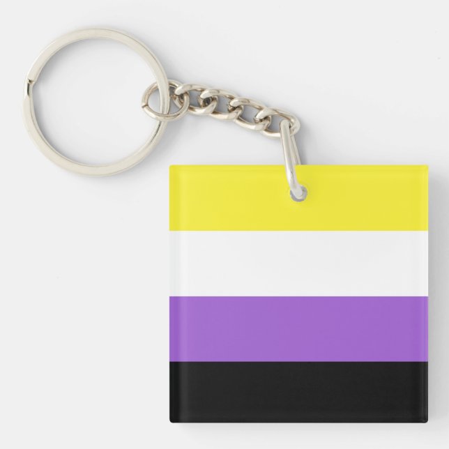 Porte-clefs Drapeau Non Binaire (Devant)
