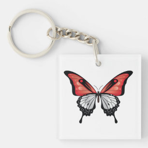 Porte-clefs Drapeau papillon noir de l'Indonésie