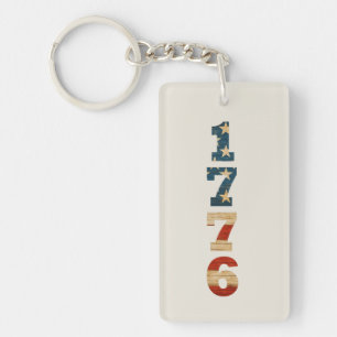 Porte-clefs Drapeau patriotique américain 1776