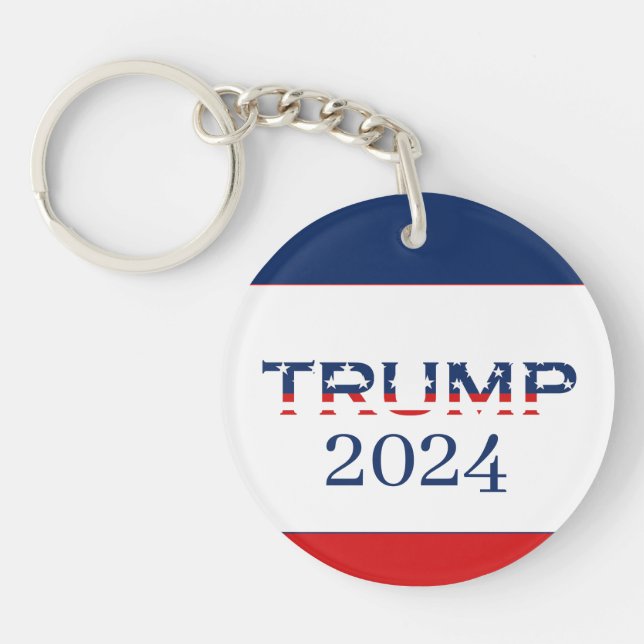 Porte-clefs Drapeau patriotique américain Donald Trump 2024 (Devant)