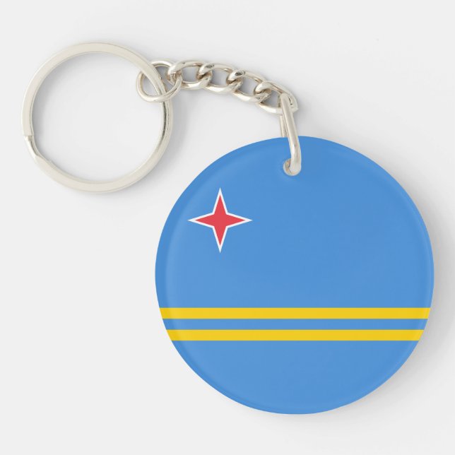 Porte-clefs Drapeau patriotique d'Aruba (Devant)