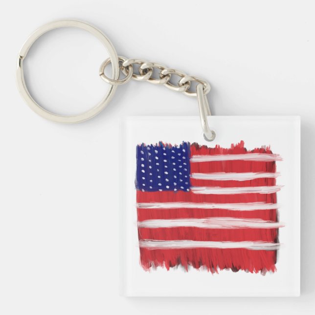 Porte-clefs Drapeau peint d'art folklorique (Devant)