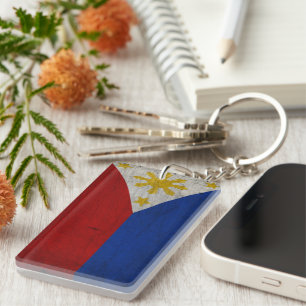 PORTE-CLEFS DRAPEAU PHILIPPINES CADEAU SOUVENIR VINTAGE