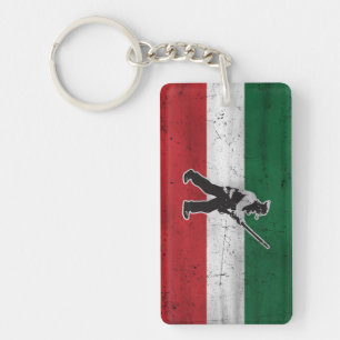 Porte-clefs Drapeau Québec et Patriote Henri Julien érodé