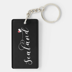 Porte-clefs Drapeau Sealand dans le coeur, Principauté de Seal