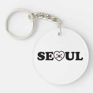 Porte-clefs Drapeau Seoul Love Heart Taegeukgi
