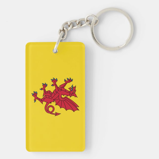 Porte-clefs Drapeau Somerset Angleterre symbole de dragon (Dos)