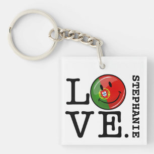 Porte-clefs Drapeau souriant Love Portugal