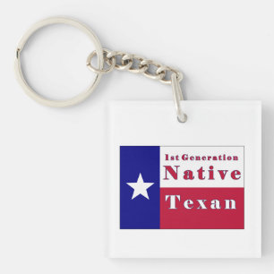 Porte-clefs Drapeau texan natif de 1ère génération