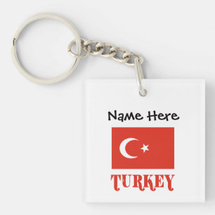 Porte-clefs Drapeau turc et Turquie personnalisés