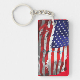 Porte-clefs Drapeau vintage américain Thunder_Cove