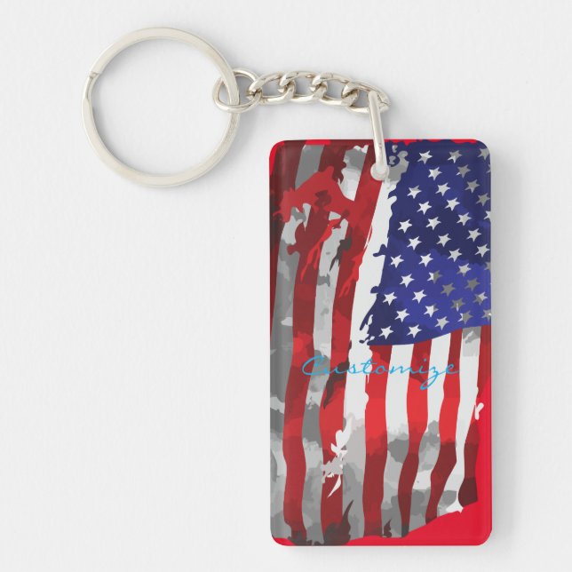 Porte-clefs Drapeau vintage américain Thunder_Cove (Devant)