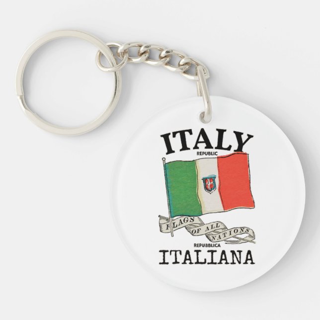 Porte-clefs Drapeau vintage du pays Italie (Devant)