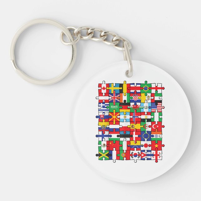Porte-clefs Drapeaux des pays du pavillon international (Devant)