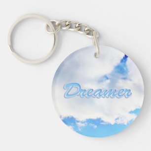Porte-clefs Dreamer Puffy nuages blancs et ciel bleu