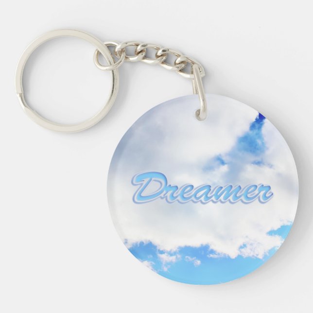 Porte-clefs Dreamer Puffy nuages blancs et ciel bleu (Devant)
