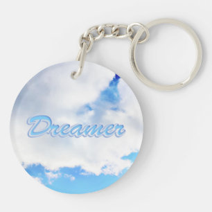 Porte-clefs Dreamer Puffy nuages blancs et ciel bleu