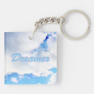 Porte-clefs Dreamer Puffy nuages blancs et ciel bleu