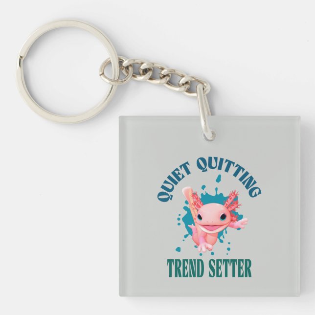 Porte-clefs Drôle Axolotl Rose Paramètre de Tendance d'Abandon (Devant)