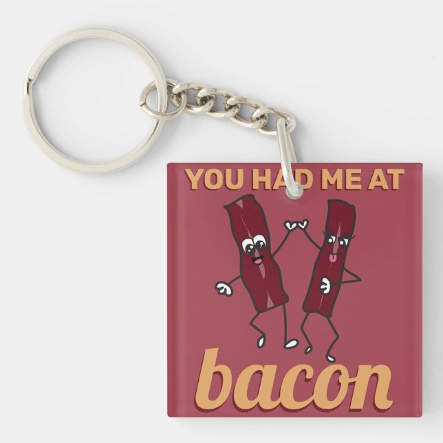 Porte-clefs Drôle Bacon Obsession mème mème mignon Couple BFF  (Devant)