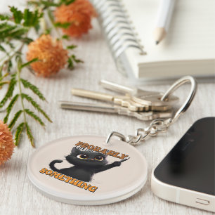 Porte-clefs Drôle chat art dernier mot