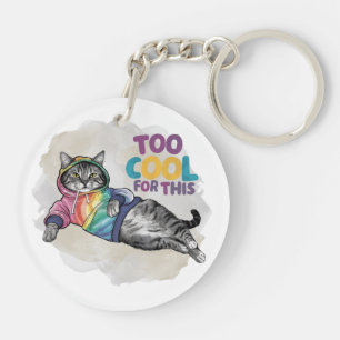 Porte-clefs Drôle Chat trop Cool pour ça