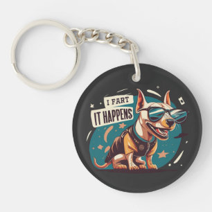 Porte-clefs Drôle Chien Fart Ça Arrive