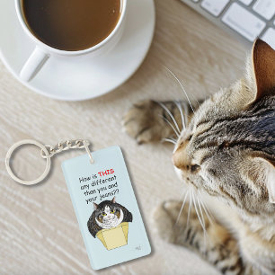 Porte-clefs Drôle Chubby Tabby Boîte à chat