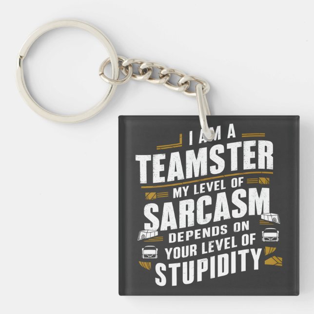Porte-clefs Drôle Citation de Teamster Sarcasm Joke Trucker Co (Devant)