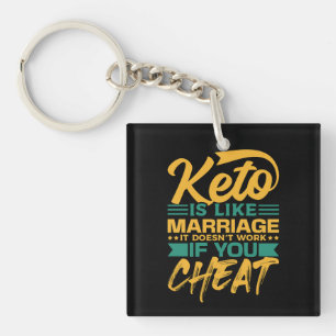 Porte-clefs Drôle Citation de triche Keto Diet