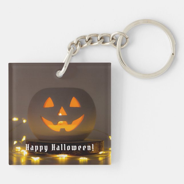 Porte-clefs Drôle Citrouille Halloween heureux (Dos)