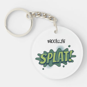 Porte-clefs Drôle comique pop art splat typographie