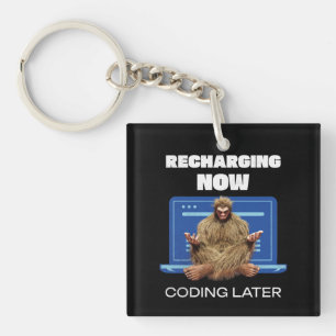 Porte-clefs Drôle de Bigfoot Programmeur Rechargeant Codage Pl