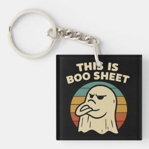 Porte-clefs Drôle de fantôme "C'est une feuille de Boo" Hallow