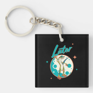 Porte-clefs Drôle de Gecko Plus Tard Humour de Procrastination